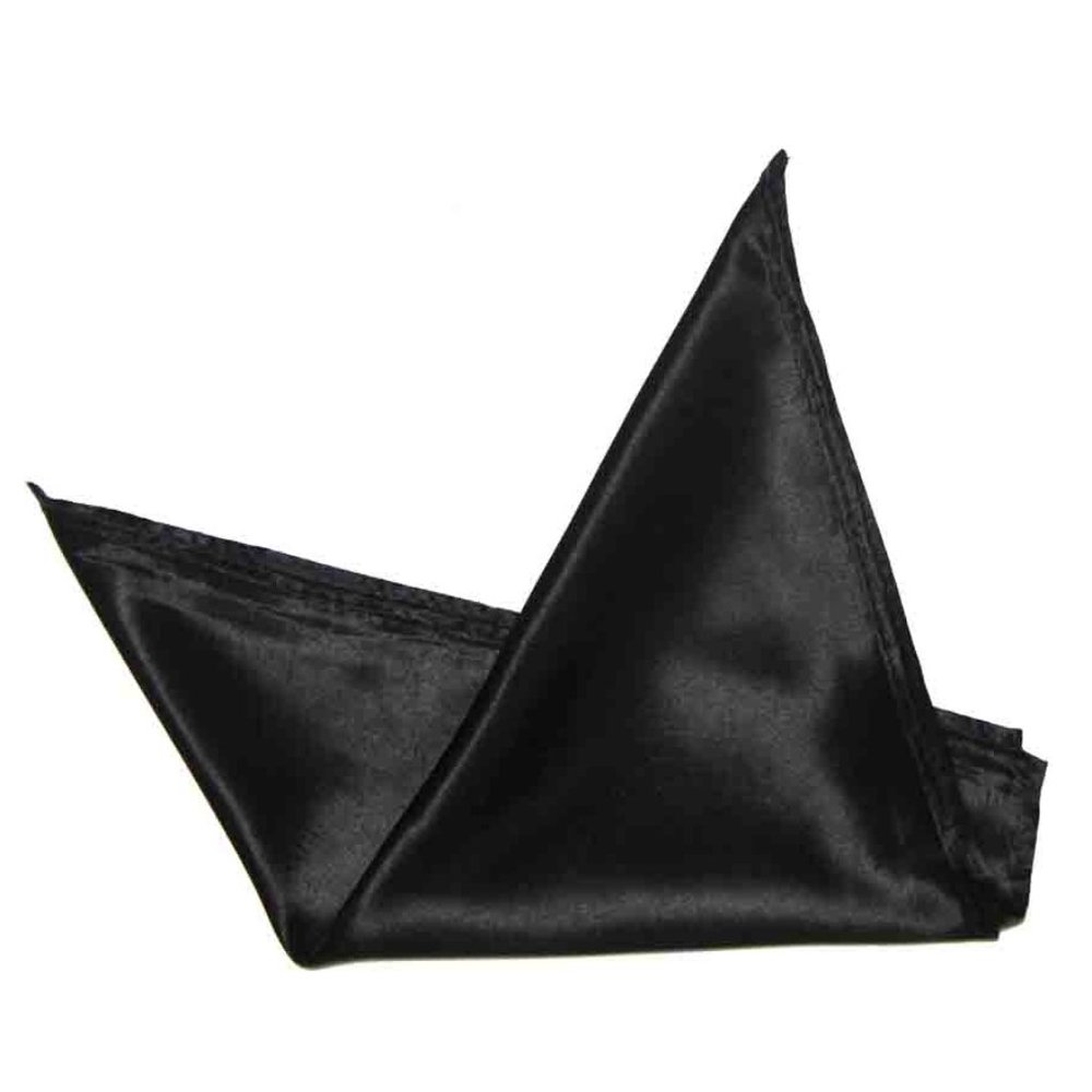 Eksel Pocket Square Black Silk Blend Men's